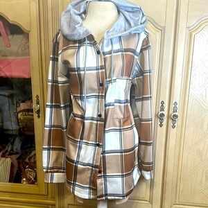 Plaid Women's Jacket with Hood